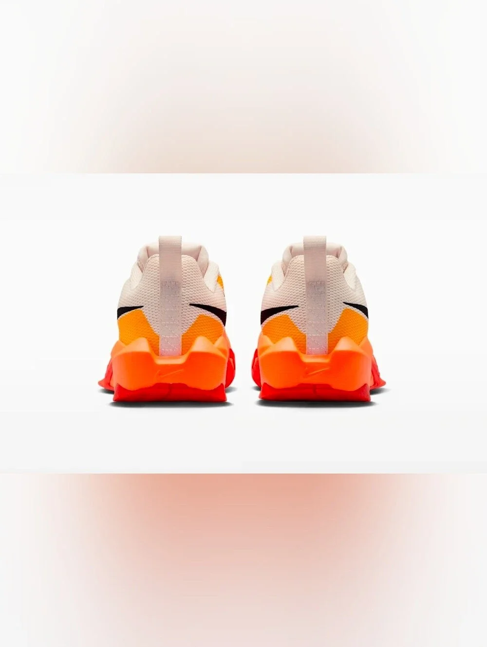 Nike Men's White Sneakers with Red & Orange Lightning Accents